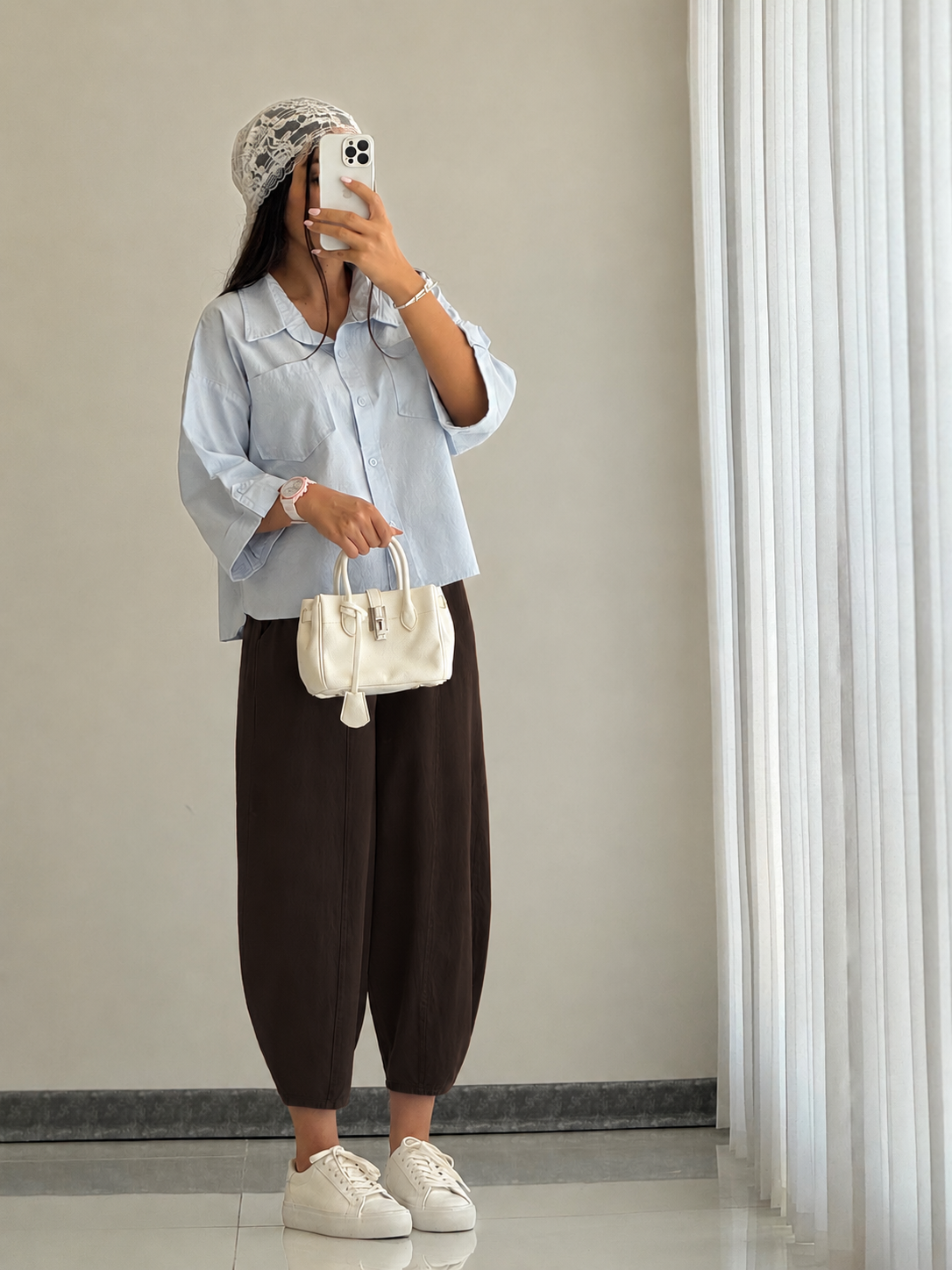 Balloon Fit Gabardine Pants