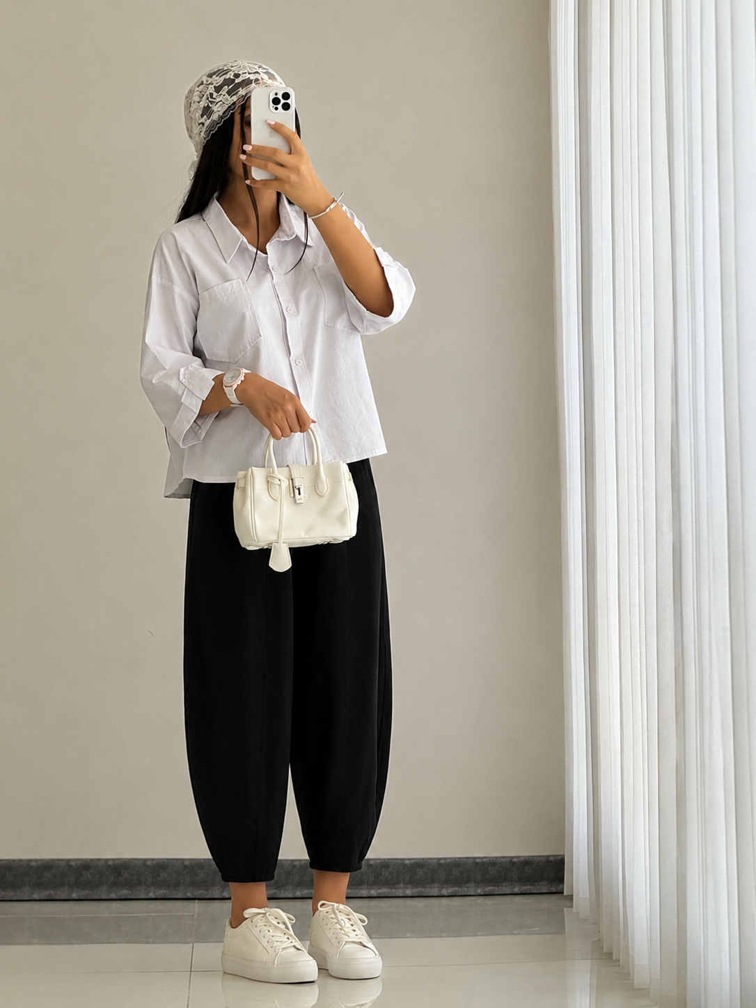 Balloon Fit Gabardine Pants