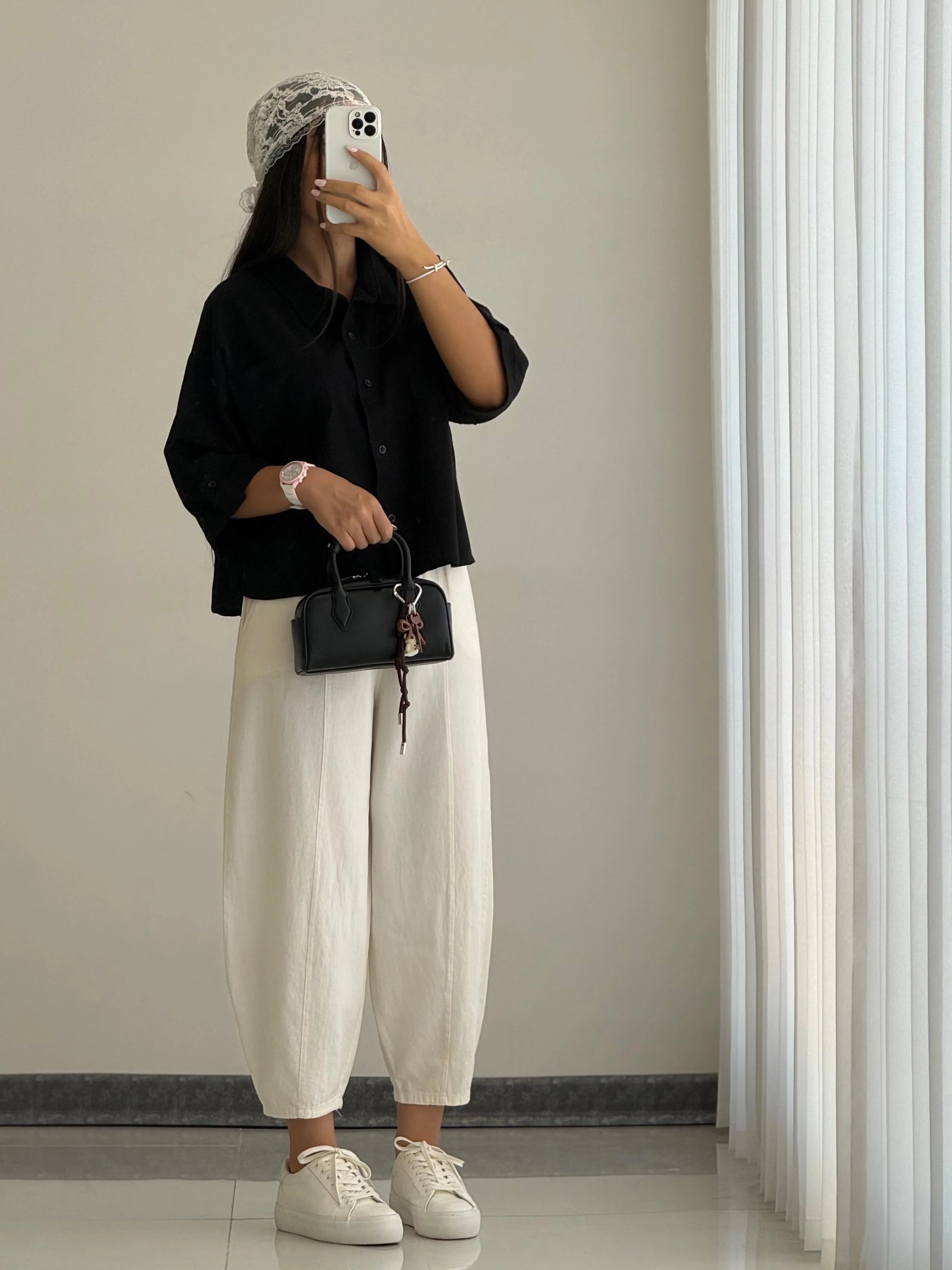 Balloon Fit Gabardine Pants